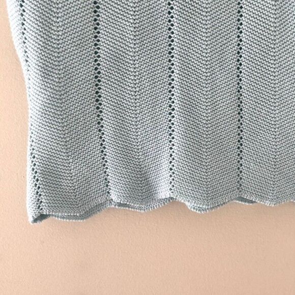 Rampage Women's Light Blue Cotton Knit Crop Top - Medium - Picture 4 of 5